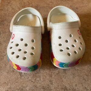 Crocs Kids White and Multicolor Clogs